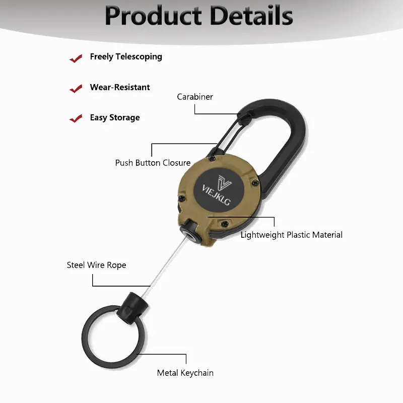 Retractable Carabiner Keychain